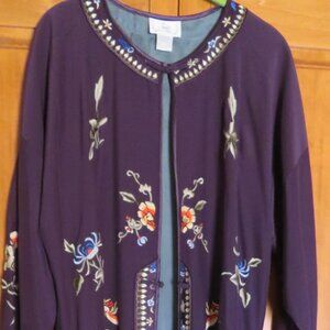 Soft Surroundings Vintage Purple Silk Kimono M